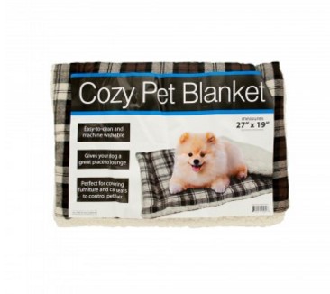 Cozy Plaid Pet Blanket with Fleece Padding