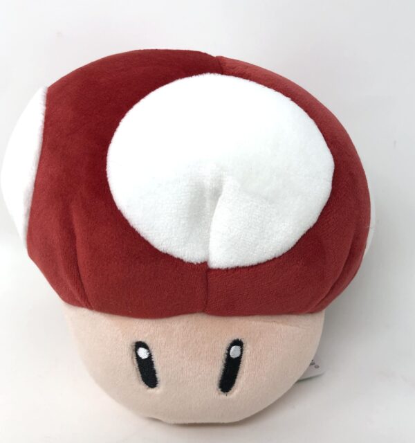 TOMY Club Mochi Mochi Super Mario Bros Red Super Mushroom Beanie Toy 5”